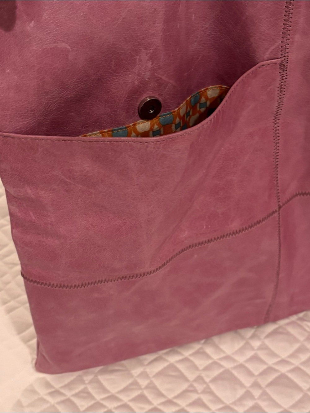 HOBO Mauve Pink Leather Hobo Tote - Picture 4 of 6